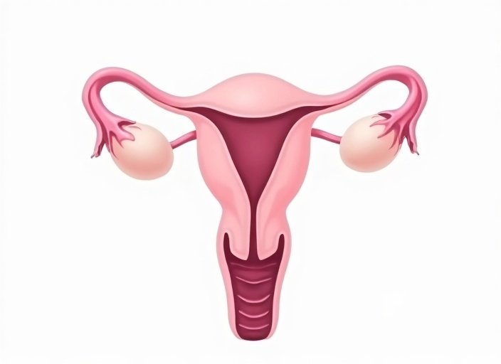 Ilustración anatómica educativa sobre endometriosis